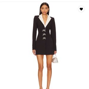 MAJORELLE Avori Blazer Dress in Black and White